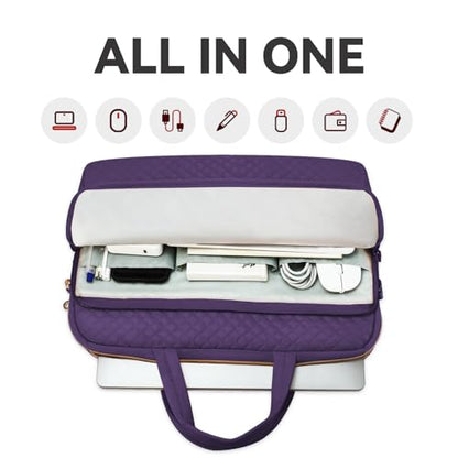 Laptop Case Bag Women Men Computer Sleeve Compatible with MacBook/Dell/HP/Acer/ASUS, Waterproof Shoulder Carrying Briefcase, Purple, 15.6-16 Inch - color: Purple, size: 15.6 Inch