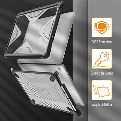 Fintie Case for MacBook Pro 13 Inch A2338(M2 M1) A2251 A2289 A2159 A1989 A1706 A1708 (2016-2023) - Heavy Duty Hard Shell Cover with TPU Bumper for MacBook Pro 13 with/Without Touch Bar, Clear - color: Crystal Clear