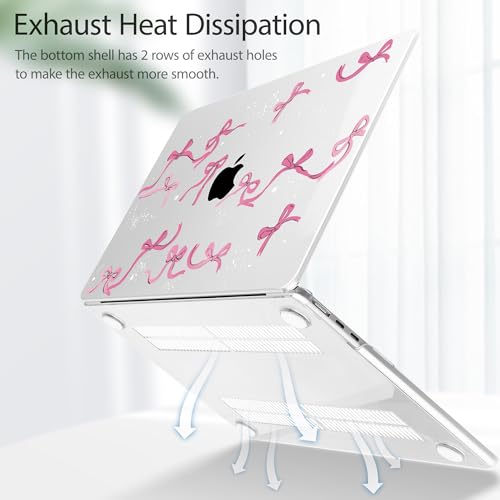 Tuiklol for MacBook Air 13 inch Case M5 2026 M4 2025 M3 2024 M2 2022 Release Model A3449 A3240 A3113 A2681,Plastic Hard Shell Cover for MacBook Air 13.6 with Touch ID, Bow - color: Bowknot