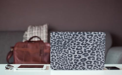 Leopard Case for MacBook Air 13 inch 2026-2022 M5/M4/M3/M2 Logo Cutout | Glitter Cheetah Print PU Leather Hardshell Case & Keyboard Cover for Mac Air 13.6 inch A3449 A3240 A3113 A2681, Black - color: 01 Black Leopard Print