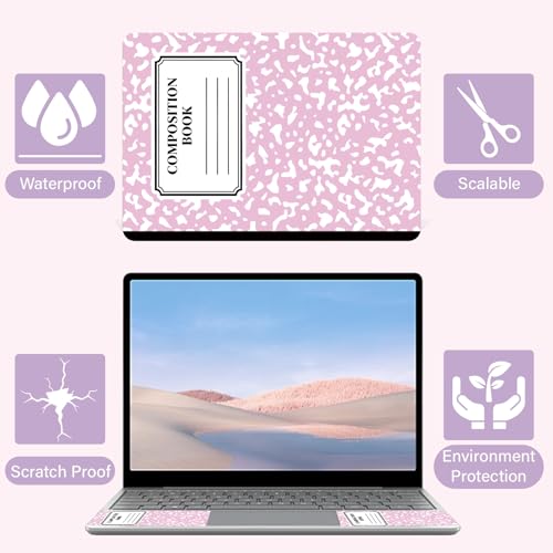 CREATCABIN Laptop Skin Sticker Decal PVC Vinyl Quote Sticker Notebook Art Decal PC Art Personalized Protector Waterproof Scratchproof for 12.1 13 13.3 .6 14 15 15.3 16 Inch Pink Composition Book - style: Pink Composition Book