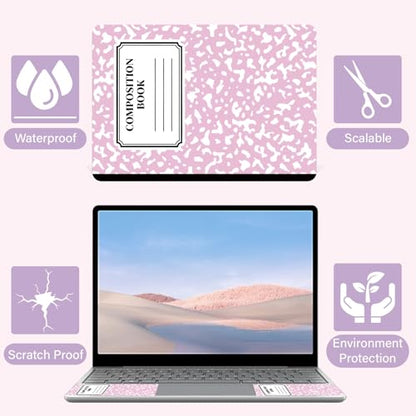 CREATCABIN Laptop Skin Sticker Decal PVC Vinyl Quote Sticker Notebook Art Decal PC Art Personalized Protector Waterproof Scratchproof for 12.1 13 13.3 .6 14 15 15.3 16 Inch Pink Composition Book - style: Pink Composition Book