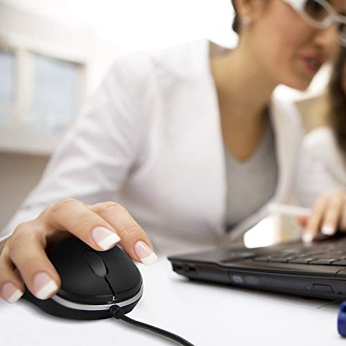 USB Mouse 2 Pack Computer Mouse Ergonomic Optical Wired Mice for Office and Home,Compatible with Computer Laptop PC Desktop Silver by SOONGO - color: Silverdouble