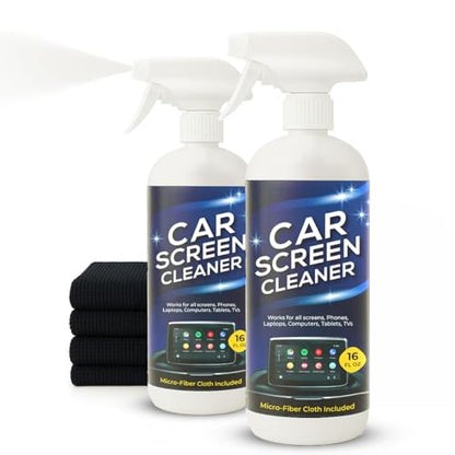 16oz Screen Cleaning Kit with Spray and Micro-Fibre Cloth Wipe (2 Pack) for Car Screens, Computer Screens, Laptops, iPads & Phones; Touchscreen Electronics Cleaner to Erase Dust or Fingerprints - size: 2 Pack