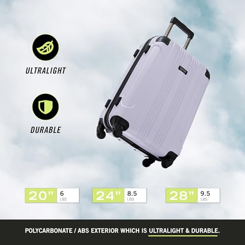 Kenneth Cole REACTION Out of Bounds Lightweight Hardshell 4-Wheel Spinner Luggage, Lavender, 2-Piece Set (20" & 28") - color: Lavender, size: 2-Piece Set (20" & 28")