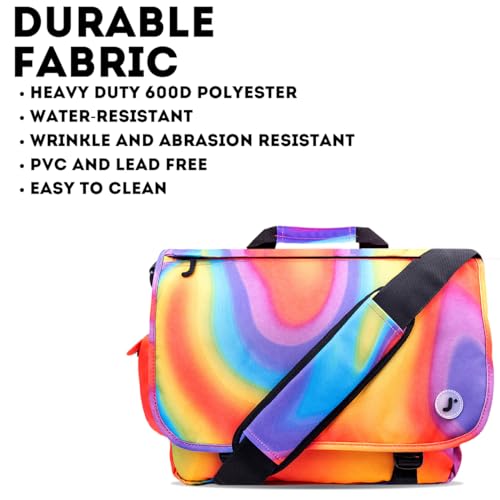 J World New York Thomas Laptop Messenger Bag for Women & Men. Kids Computer Bookbag - color: Heat