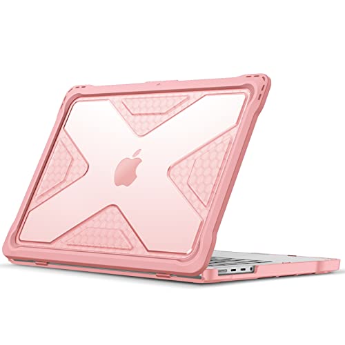 Fintie Case for MacBook Pro 14 Inch A3426 A3427 A3434 A3401 A3185 A3112 A2992 A2918 A2779 A2442 with M5 M4 M3 M2 M1 Chip (2021-2026) - Heavy Duty Rugged Hard Shell Cover, Rose Gold - color: Rose Gold