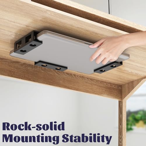 3pcs Under Desk Laptop Mount Under Desk Laptop Holder | With Anti-Scratch Felt Board Laptop Under Desk Mount for Laptops, Mac Mini, Macbook, Keyboard,Tablet Kitchen