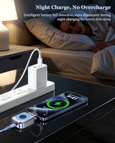 2Pcs 140W Smart Auto Stop Charging Adapter:Auto Power Off Charger Protector | Physical Disconnect Battery Guard, USB-C Fast Charger with Physical Cut-Off for iPhone,Android,Earphones & All Type-C Devices
