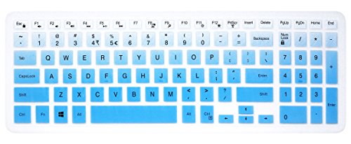 Silicone Keyboard Cover Compatible for 15.6 inch Dell Inspiron 15 3000 & 5000 Series, 17.3" Dell Inspiron 17 5000 Series, Inspiron 15 i3541 i5566, Inspiron 17 i5749 Series Laptop (Blue Ombre) - color: Blue Ombre