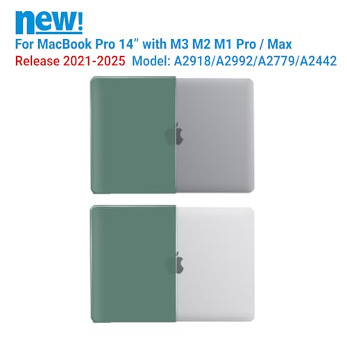 IBENZER Compatible with MacBook Pro 14 Inch Case 2026 2025 2024 2023 2022 M5 M4 M3 M2 M1 A3434 A3112 A3185 A3401 A2918 A2992 A2779 A2442 Mac Pro/Max,HardShellCase&KeyboardCover,Green, T14MTGN+1 - color: Midnight Green, size: For Macbook Pro 14" with Touch