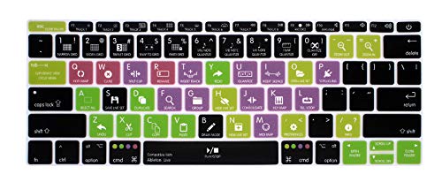 HRH Ableton Live Hotkey Silicone Keyboard Cover Skin for MacBook Pro 13" A1708 A1988 No Touch Bar 2018 2017 2016 Release and for MacBook 12" A1534 (2015)&A1931(2018) USA Layout Protective Skin - color: Hotkey-Ableton Live