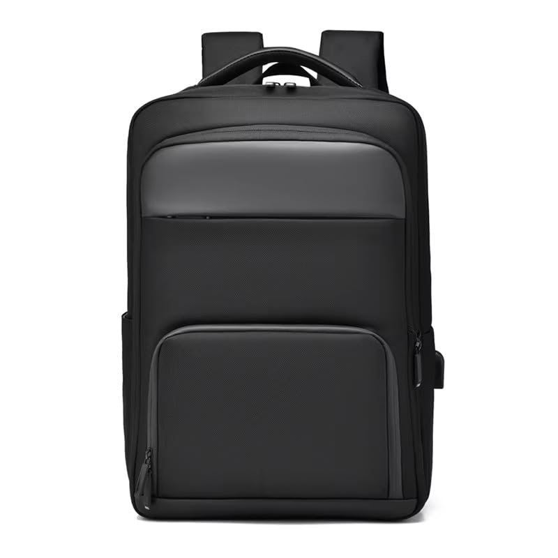 Black Business Laptop Backpack Waterproof Travel Backpack with USB Charging Port for 15.6 Inch Laptops for Men Women Professional Backpack