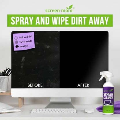 Screen Cleaner Spray and Wipe Kit 16oz and 5 Pack Microfiber Towel Bundle - Electronics Cleaner Spray TV Screen Cleaner for Smart TV Computer, Phone, iPad Laptop Screen Cleaner Car Screen Cleaning Kit