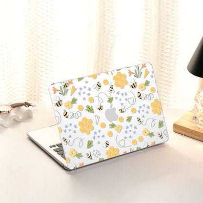 AKIT for MacBook Air 13 inch Case M5 M4 M3 M2 2026-2022, Bee | A3449 A3240 A3113 A2681, Vibrant Pattern Hard Shell Laptop Case+Screen Protector+Keyboard Cover for MacBook Air 13.6 inch - color: Bee