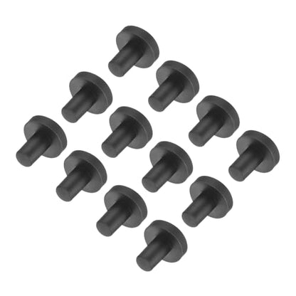 uxcell High Temp Silicone Plug Mount Dia 4mm/0.16 inch t Shaped Rubber Stopper Hole Plugs for Powder Coating Plating Waterproof Plugs Sealing Plugs Black Pack of 12(OD 9.5mm) - size: 4x9.5mm