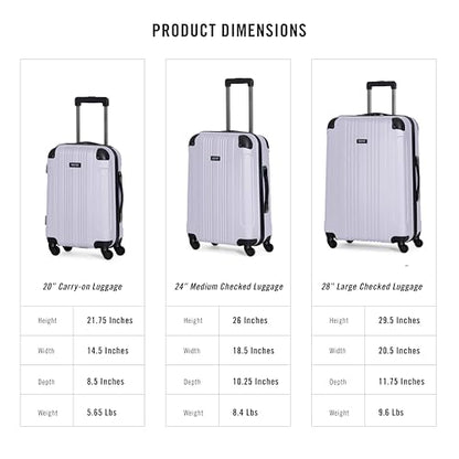 Kenneth Cole REACTION Out of Bounds Lightweight Hardshell 4-Wheel Spinner Luggage, Lavender, 20-Inch Carry On - color: Lavender, size: 20-Inch Carry On