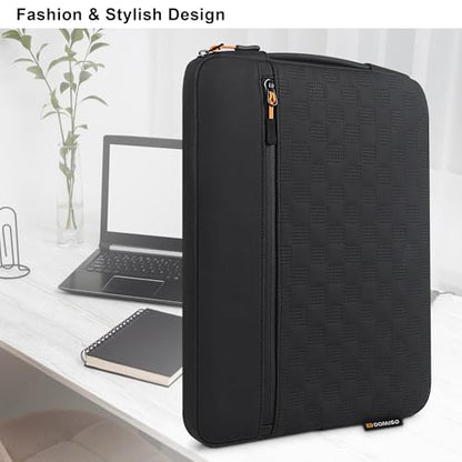 DOMISO 16 Inch Laptop Sleeve, Waterproof Shockproof Case with Handle, Fits MacBook Pro/LG Gram/Dell XPS/HP 16" Notebooks, Black - color: Black, size: 16 inch