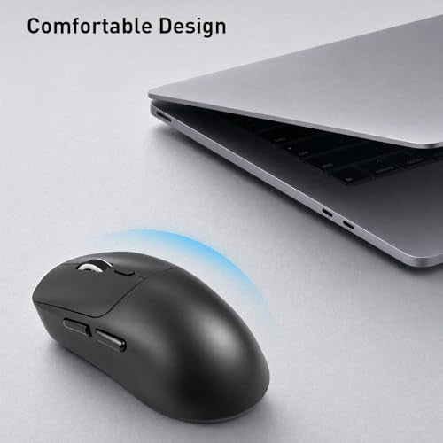 Wireless Mouse,Bluetooth and 2.4G USB Wireless Connection,Rechargeable Lightweight Mouse,800/1200/1600 Adjustable DPI, Compatible for Laptop/MacBook/PC/Desktop-Black