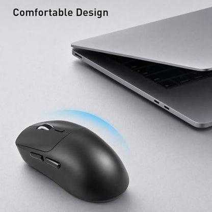 Wireless Mouse,Bluetooth and 2.4G USB Wireless Connection,Rechargeable Lightweight Mouse,800/1200/1600 Adjustable DPI, Compatible for Laptop/MacBook/PC/Desktop-Black