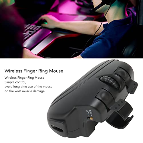 HERCHR Finger Mouses, 1000DPI 2.4G Wireless USB Air Finger Ring ABS Handheld Mouses Scrolling Ring Remote Control Auto Clicker for Laptop PC Office