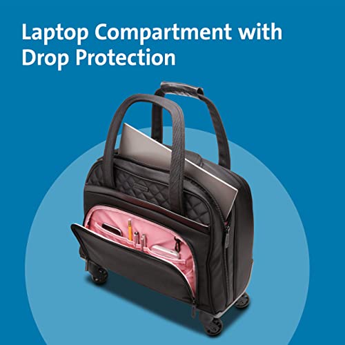 Kensington Contour 2.0 Laptop Rolling Bag, Briefcase, Laptop Spinner, Laptop Roller Bag wheeled,15.6”, Water Resistant, Black (K60380WW) - size: 15.6 Inch, style: Laptop Spinner