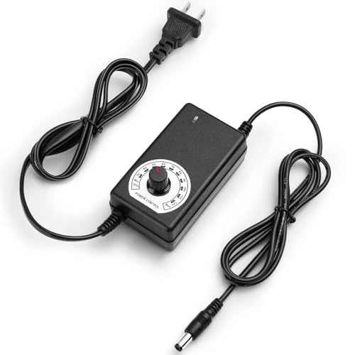 Facmogu AC to DC Adjustable Power Supply, 100-240V AC to 3-12V DC 24W Power Adapter Speed Controller, Variable DC 3V 5V 9V 12V Universal AC/DC Adapter, Multi-Voltage Fan Power Supply Regulated Adaptor - size: 3-12V 2A
