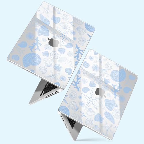 for New MacBook Pro 14 inch Case 2026 2025 M5 2024 M4 2023 Release– Aesthetic Cute Design Ultra Thin Clear Laptop Shell 6-in-1 Bundle with TPU Keyboard Cover & OTG Adapters, Shell - color: Shells and Conches