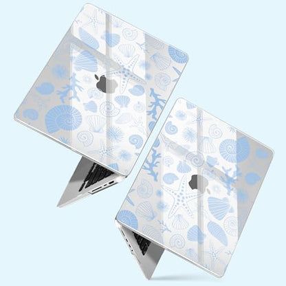 for New MacBook Pro 14 inch Case 2026 2025 M5 2024 M4 2023 Release– Aesthetic Cute Design Ultra Thin Clear Laptop Shell 6-in-1 Bundle with TPU Keyboard Cover & OTG Adapters, Shell - color: Shells and Conches