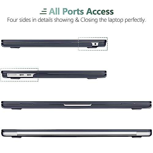 for MacBook Air 13 Inch (13.6 Inch) Case, M5/M4/M3/M2 Chip 2026 2025 2024 2023 2022, Hard Plastic Printed Cover with Screen Protector & Keyboard Cover & Dust Plugs, Black Maps - color: Black Maps