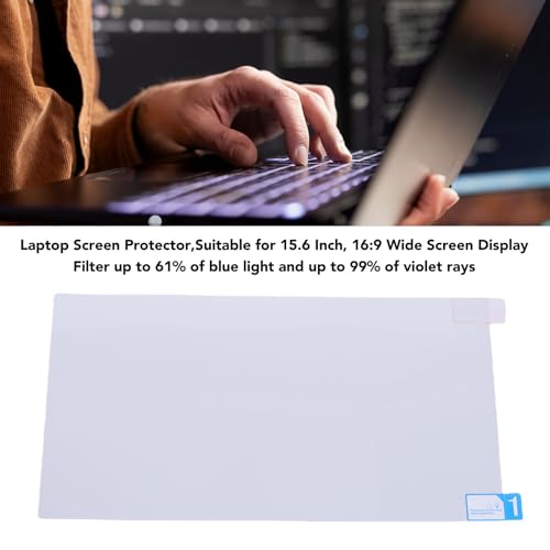 Zopsc 15.6 Inch Laptop Screen Protector, 16:9 Aspect Ratio 345x194mm Clear Film Replacement for Computer