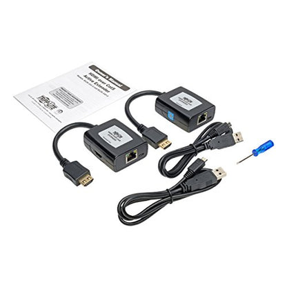 Tripp Lite HDMI Over Cat5/Cat6 Active Extender Kit, Transmitter & Receiver, USB Powered, Video & Audio, 1080p at 60Hz (B126-1A1-U), BLACK - style: HDMI, BUS Powered