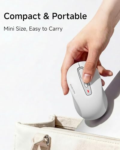 EWEAND Wireless Mouse, Dual-Mode 2.4 G/Bluetooth Mouse with 5 Adjustable DPI Levels up to 4000, Rechargeable Silent Computer Mouse for Laptop, MacBook, PC, Chromebook for Small&Medium Hands-White - color: White