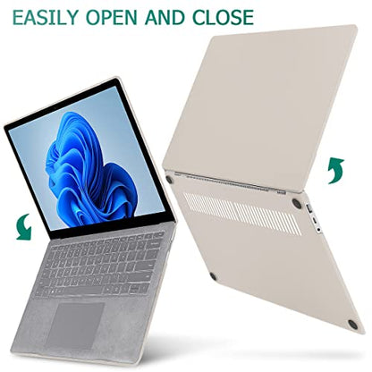 May Chen Case for 13.5" Microsoft Surface Laptop 3/4/5 with Alcantara Palm Rest Model 1867 1958 1950 (2019 2021 2022), Plastic Hard Shell Case with Keyboard Cover + Screen Protector, Stone - color: Stone