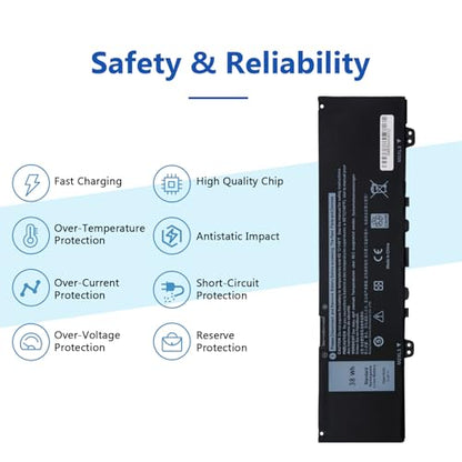 DJW F62G0 Battery Replacement for Dell Inspiron 13 7000 7373 7386 2-in-1 7370 7380 5370 Series P83G P83G001 P83G002 P87G P87G001 2-in-1 Series 39DY5 039DY5 RPJC3 0RPJC3 - size: F62G0