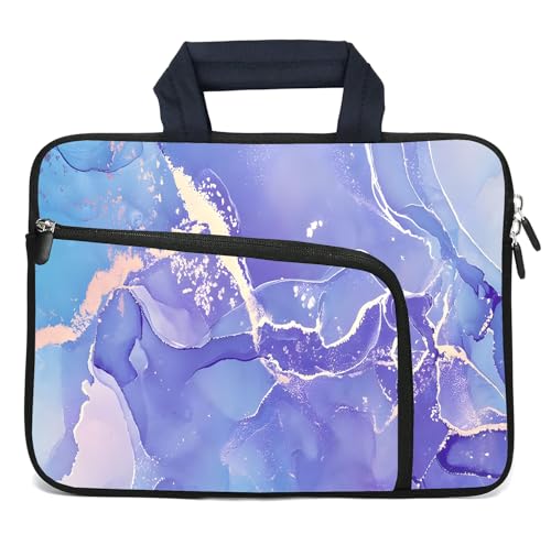 Laptop Sleeves 14 15 15.4 15.6 Chromebook Case Notebook Sleeve PC Messenger Bag Tablet Case Neoprene Handle Sleeve for Men Women, Two Pockets (Purple) - color: Purple