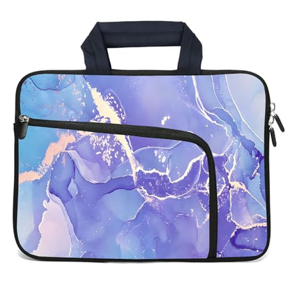 Laptop Sleeves 14 15 15.4 15.6 Chromebook Case Notebook Sleeve PC Messenger Bag Tablet Case Neoprene Handle Sleeve for Men Women, Two Pockets (Purple) - color: Purple