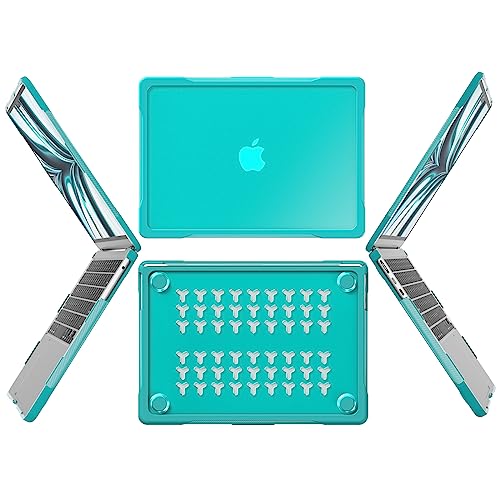 Batianda Ultimate Slim Case for MacBook Air 13.6 inch 2022-2026, Blue | Fits M2/M3/M4/M5 Model, Lightweight Slim Design, Carbon Fiber Side Texture, Matte Translucent Rugged Hybrid Protective Shell - color: S-Blue