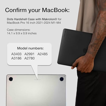 Incase Dots Hardshell with Makrolon® - MacBook Pro 16 inch Case - M5 2026, 2025, 2024, 2023-2021, M4, M3, M2, M1 - MacBook Case, Laptop Cover, Protective Hard Shell, Scratch Resistant - Black - color: Black