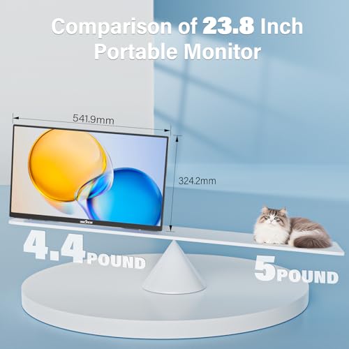 Innoview 23.8” 4K Large Portable Monitor, UHD (3840*2160) 100%sRGB IPS Speakers USB-C HDMI Work Home Second Monitor W/180°Adjustable Stand for Laptop, Desktop, Macbook, Phones, Tablet, PS5/4, Switch - size: 23.8 Inches