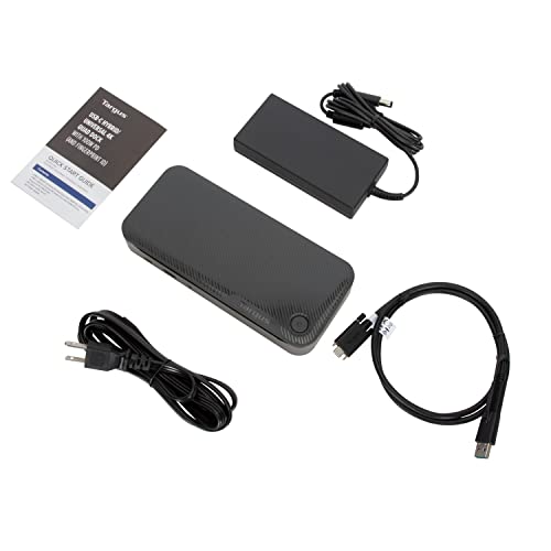 Targus USB C Hybrid/Universal Quad 4K Docking Station, Single 8K or Quad 4K UHD Display, 2 DisplayPort or 2 HDMI Ports, 100W Power Delivery (DOCK710USZ) Silver