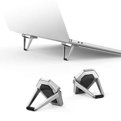 Laptop Stand for Desk, Portable Anti-Slip Keyboard Riser, Zinc Alloy Keyboard Stands, Computer Stand Compatible with MacBook Air/Pro, 10-15.6 Inches Laptops and Keyboards (Sliver) - color: grey
