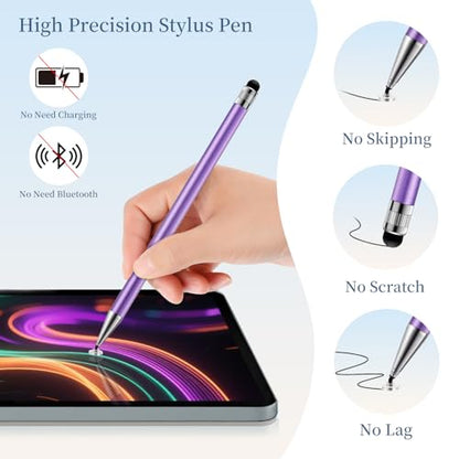 ChaoQ 2-in-1 Stylus Pen for Touchscreen, 6pcs High Sensitivity and Precision Stylus Pens for iPad iPhone Android Suitable for All Touch Screens (Purple) - color: 6 Purple