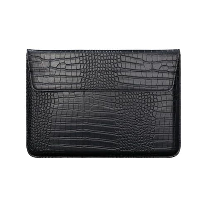 Black Crocodile Leather Sleeve for 13-13.6" Laptops, Stand Function | Soft Plush Lining Prevents Scratches. Perfect for Business Travel & Commute. Fits MacBook Neo 13/Air/Pro 13, HP, Dell & More - color: Black