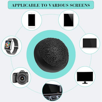 Suclain 4 Pack Touch Screen Cleaner Balls Phone Cleaning Ball Microfiber Touch Car Screen Glass Cleaner for Easter Computer Laptop Phone Monitor - color: Black