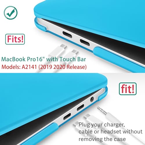 May Chen for MacBook Pro 16 Inch 2019 Release Model:A2141,Hard Shell Case Cover Screen Protector & Keyboard Cover for MacBook Pro 16 Retina with Touch ID & Touch Bar - Light Blue - color: Light blue