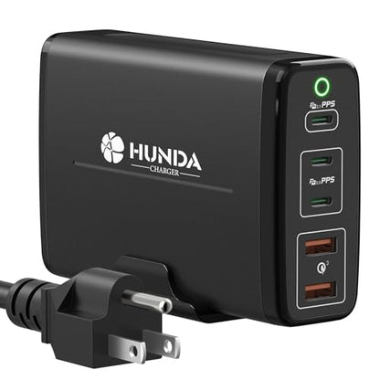 HUNDA 245W USB C Charger GaN Charging Station Desktop 5 Ports PD 140W MacBook Charger Fast Adapter Support PD3.1/PPS 45W /QC5 for MacBook Pro/Air,Dell,HP,Lenovo,Surface,iPhone,iPad,Galaxy etc