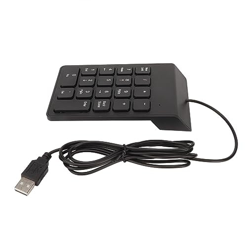 Wired Number Pad 18 Keys, Ergonomic USB Mini Numeric Keypad, Plug and Play Quiet Typing for PC Laptop Desktop, 2 Pack (1PC) - size: 1PC