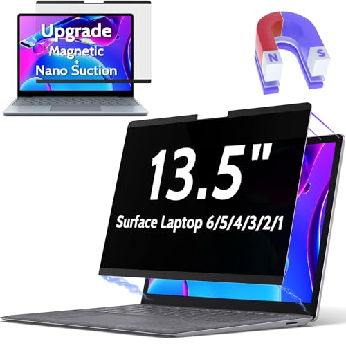 Peslv Magnetic Privacy Screen for Surface Laptop 6/5/4/3/2/1 13.5 Inch, Removable Anti Blue Light Glare Filter, Black Security Private Apy Block Protector - size: Surface Laptop 13.5 Inch (6/5/4/3/2/1)