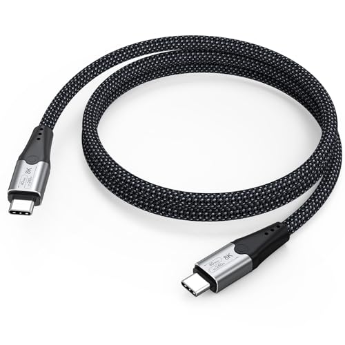 USB C Monitor Cable 3FT, 8K USB C 4 Video Cable with 8K@60Hz/4K@144Hz Dispaly, 40Gbps Data Transfer, 240W Fast Charging, USBC to Type C Cord for Monitor, Mini PC, Laptop, Phone, Portable SSD, Dock